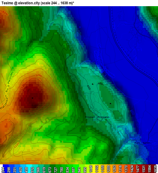 Tesimo elevation map