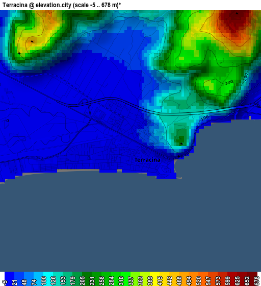 Terracina elevation map