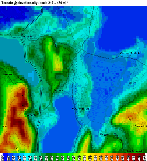 Ternate elevation map