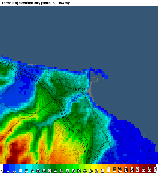 Termoli elevation map