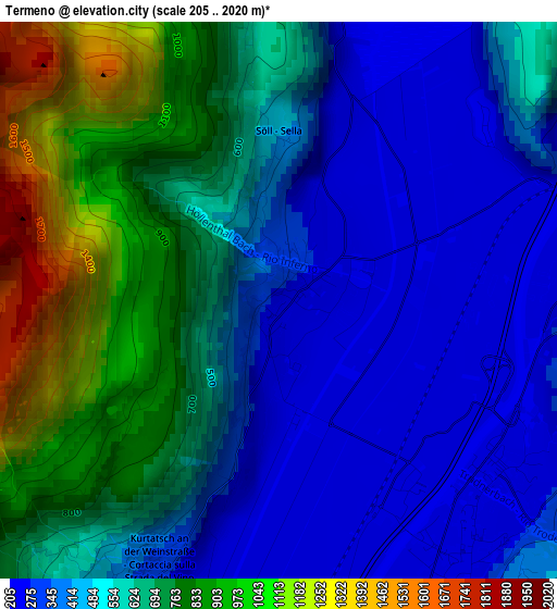 Termeno elevation map