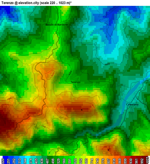 Terenzo elevation map