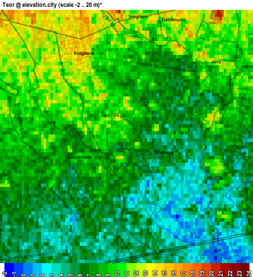 Teor elevation map