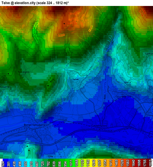 Telve elevation map