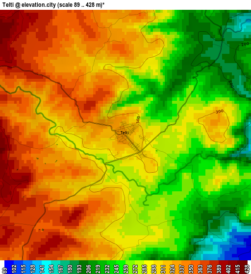 Telti elevation map