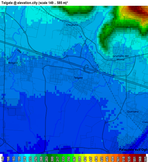 Telgate elevation map