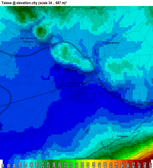Telese elevation map