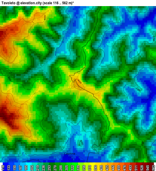 Tavoleto elevation map