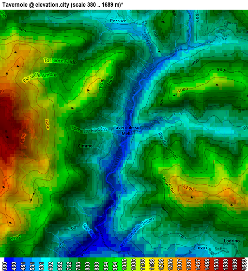 Tavernole elevation map