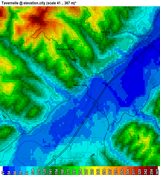 Tavernelle elevation map