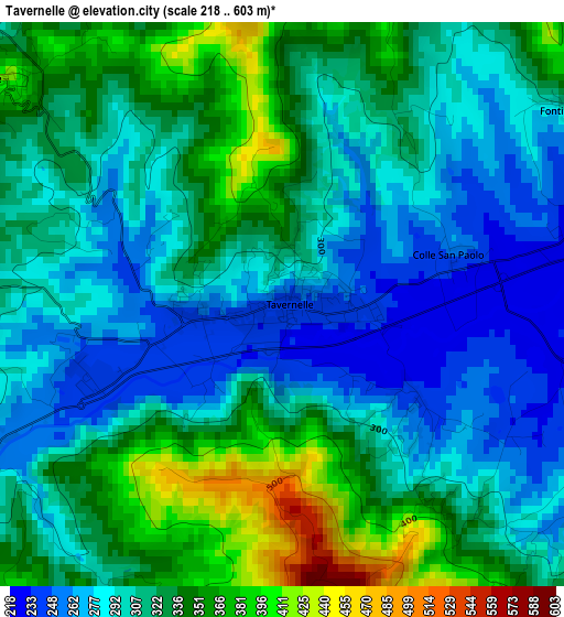 Tavernelle elevation map