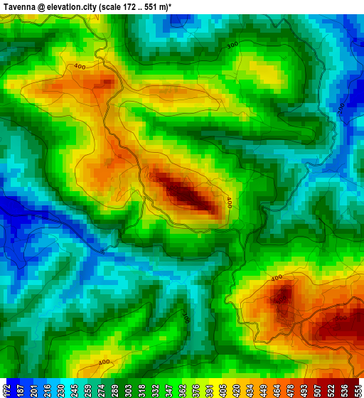 Tavenna elevation map