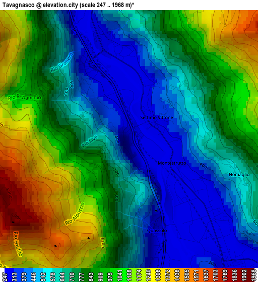 Tavagnasco elevation map