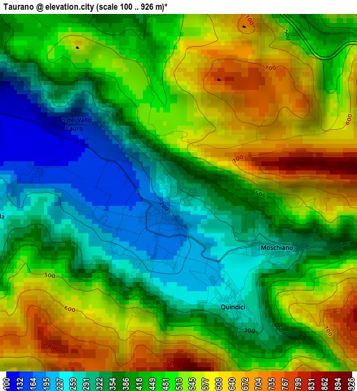 Taurano elevation map