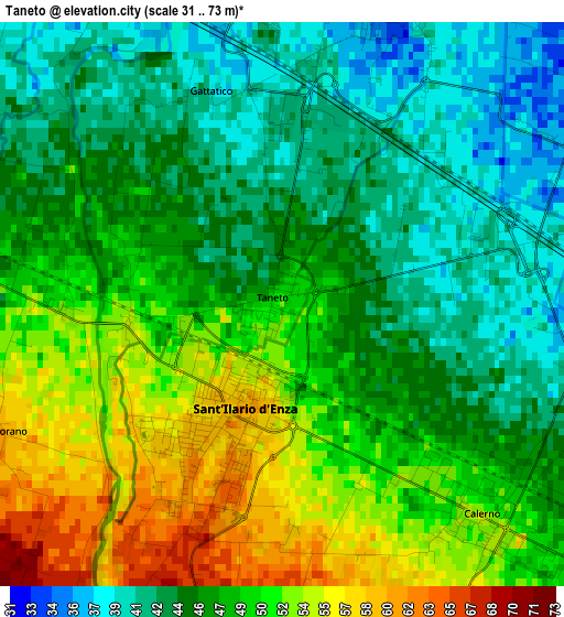 Taneto elevation map