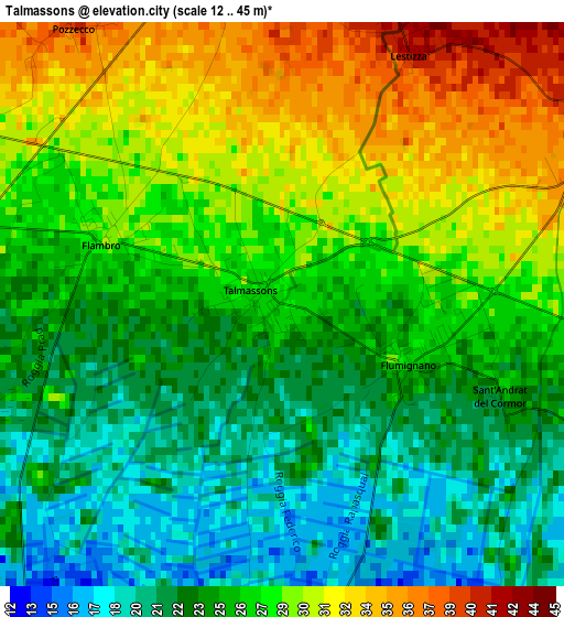 Talmassons elevation map