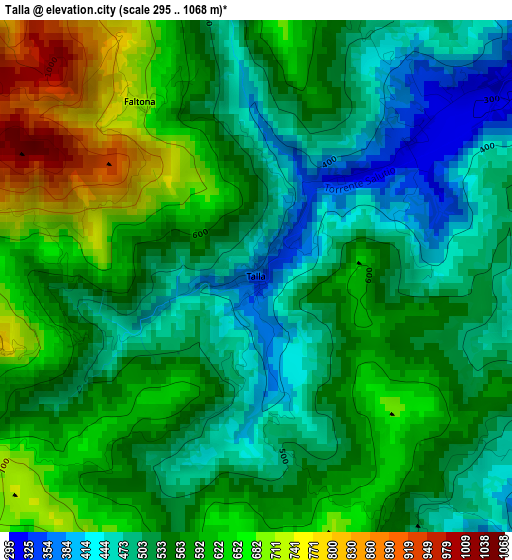 Talla elevation map