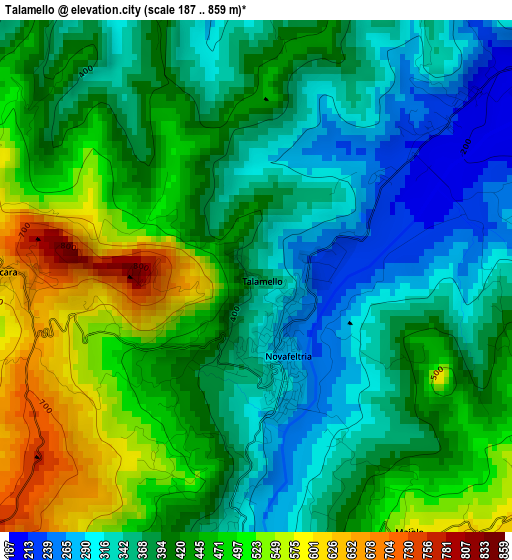 Talamello elevation map