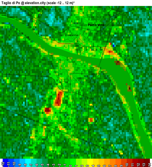 Taglio di Po elevation map