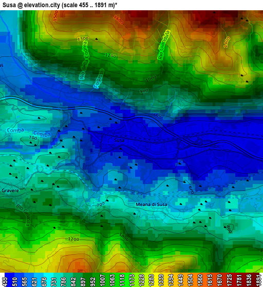 Susa elevation map