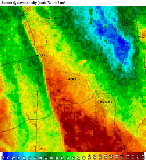 Surano elevation map