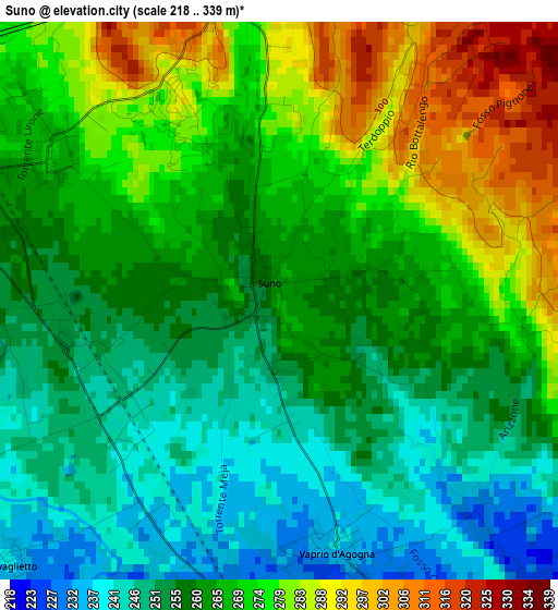 Suno elevation map