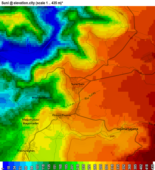 Suni elevation map