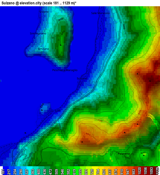 Sulzano elevation map