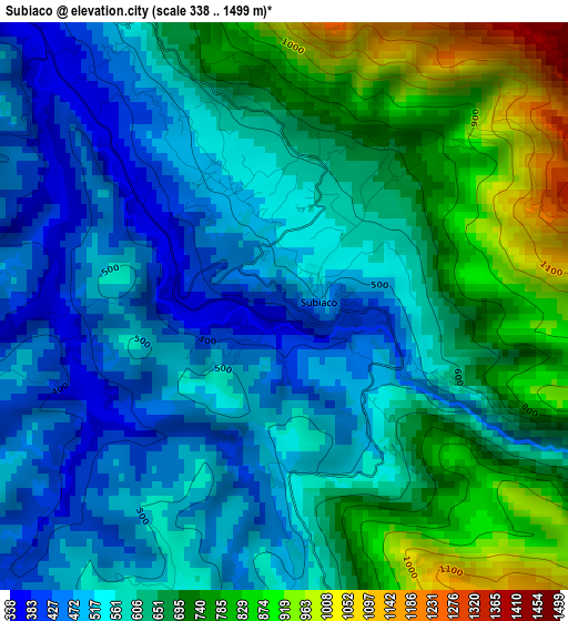 Subiaco elevation map