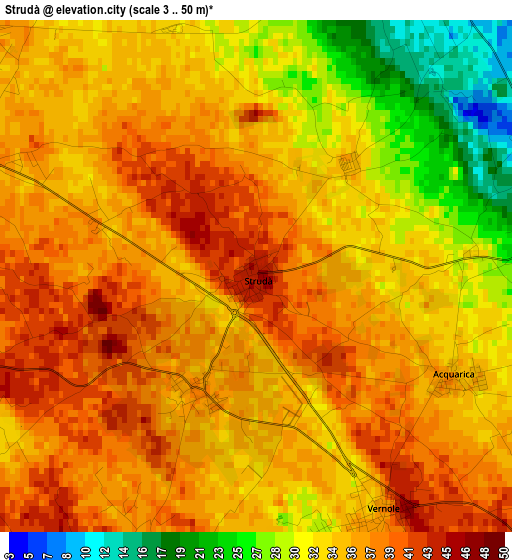 Strudà elevation map