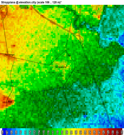 Stroppiana elevation map