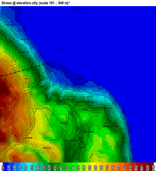 Stresa elevation map