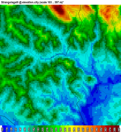 Strangolagalli elevation map