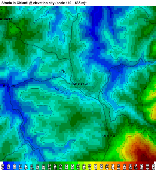 Strada in Chianti elevation map