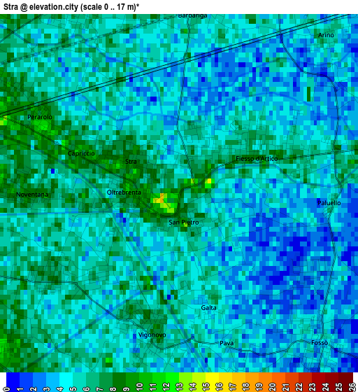 Stra elevation map