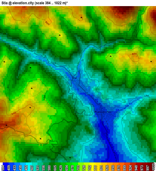 Stia elevation map