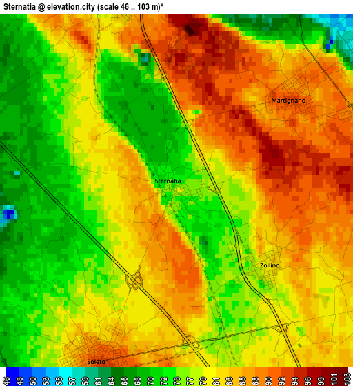 Sternatia elevation map