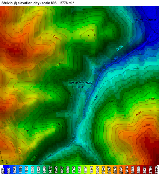 Stelvio elevation map