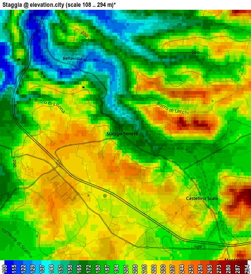 Staggia elevation map