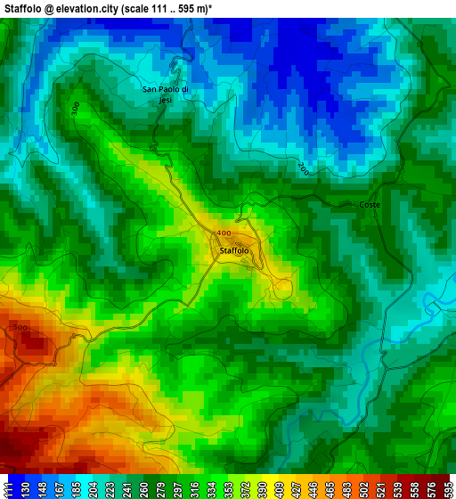 Staffolo elevation map