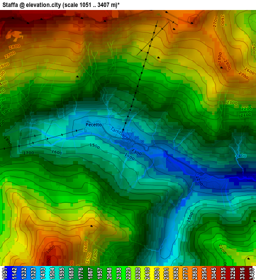 Staffa elevation map