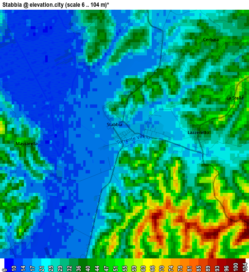 Stabbia elevation map