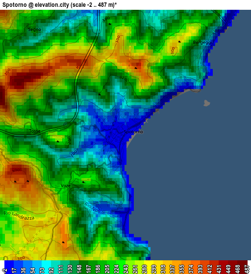 Spotorno elevation map