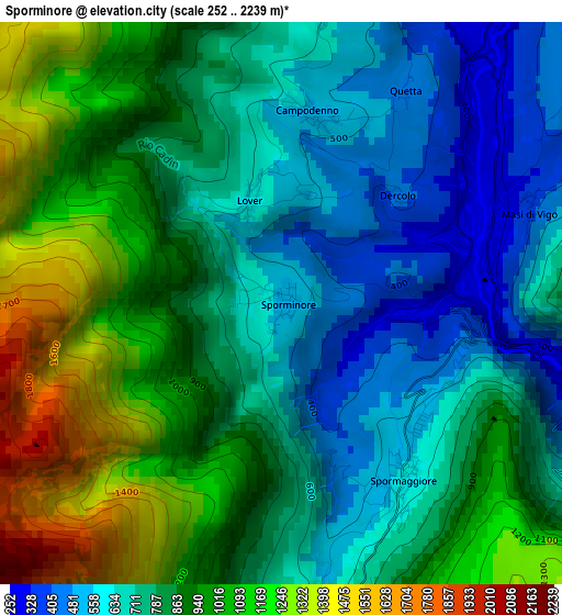 Sporminore elevation map