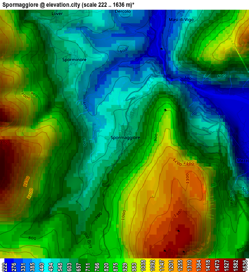 Spormaggiore elevation map