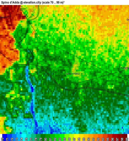 Spino d'Adda elevation map