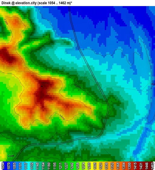 Dinek elevation map