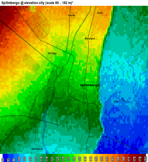 Spilimbergo elevation map