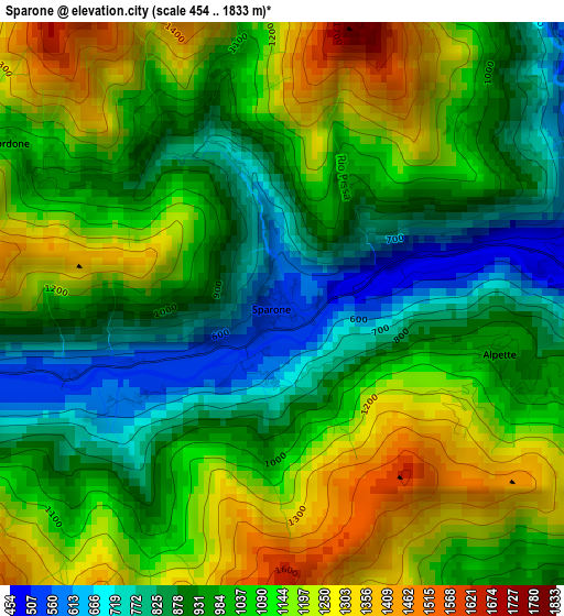 Sparone elevation map