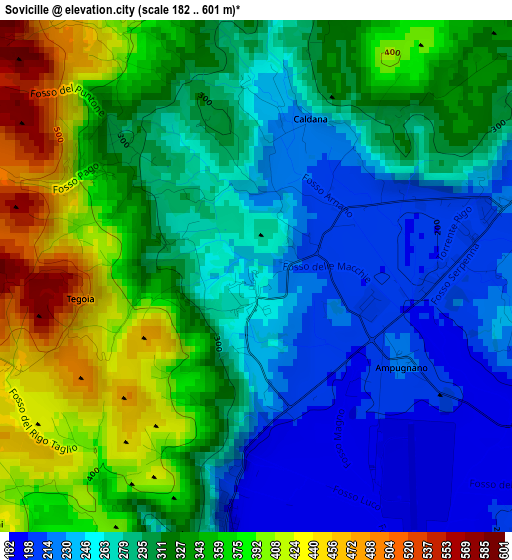 Sovicille elevation map